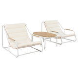 TREXM Outdoor Chaise Chairs Set of 3, Patio Chaise Chair with Acacia Side Table, Pool N715P237243K