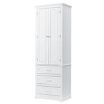 ZUN Tall Storage Cabinet with Three Drawers for Bathroom/Office, White WF299282AAK