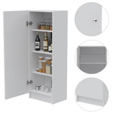 Della 60 Kitchen Pantry with Countertop, Closed & Open Storage -White B20091844