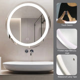 ZUN 24 Inch LED Round Bathroom Mirror W134070944