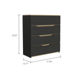 Lynbrook 4-Drawer Dresser Black Wengue and Light Oak B06280069