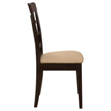 Cappuccino and Beige Lattice Back Dining Chair B062P153673