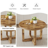 A modern and practical circular dining table. Made of MDF tabletop and wooden MDF table legs. W1151P146793
