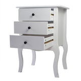 ZUN European Bedside Table-Three Pumps White 14615600