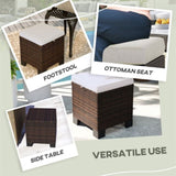2 Pieces Wicker Outdoor Ottomans 16276704
