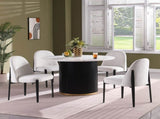 Set of 2 Beige Armless Dining Chairs, Chenille Upholstered Ergonomic Curved Backrest with Sturdy W5739P464651