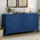 U_STYLE Luxurious Four-Door Sideboard with Honeycomb Patterned Doors, Offering Ample Storage for N711P187044V