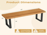 2PCS Solid Acacia Wood Outdoor Dining Bench , 800 LBS Weight Capacity Patio Garden Bench 95720090