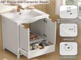 24 Inches Bathroom Vanity with Sink Combo, Modern Bathroom Vanity with Single Faucet Hole, Textured N817P339017K