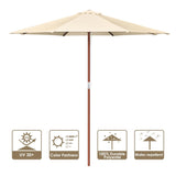 ZUN Stylish Wooden 9 ft Patio features wooden ribs and pole - Aluminum Frame Market 51102259