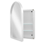 24x36 Inch Arched Recessed Medicine Cabinet, Metal Framed Bathroom Wall Cabinet with Mirror and W1435P202407