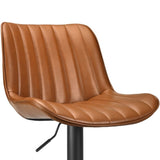 Bar Stools Set of 2, Swivel Adjustable Barstools, Bar Height Stools with Back Support, PU Leather T3623P363387
