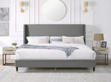 Rozitta Gray Velvet Wingback Platform Bed, Queen T2574P198391