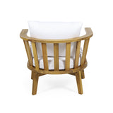 Outdoor Acacia Wood Patio Club Chair, Wooden Patio Furniture,Waterproof Thick Cushion Deep Seating 64851.00WHI