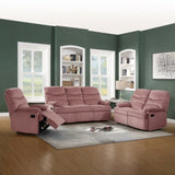 Luxurious Velvet Blush Pink Color 2-Seater Manual Recliner Loveseat Couch Manual Motion Plush B011P163889