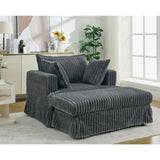 47.7'' Oversized Corduroy Chaise Longue with Ottoman, Deep Seat Reclining Chair Sofa, W1628P206064