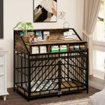 ZUN 43.3 inch Dog Crate Furniture for Large Dogs,Wooden Dog Crate Divider,Double Door Dog Kennel 88510541