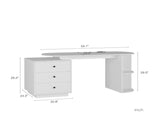 Modern Home Office Table,Expandable Desk with Storage Drawers Open Shelf,Computer Desk with Hutch W1321P359251