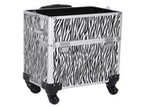 3 in 1 Aluminum Cosmetic Makeup Case Tattoo Box White Zebra Print 25171058