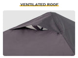5x8FT Grill Gazebo, Dark Gray Polyester Canopy with Air Vent, Black Powder Coated Folding Awning 95236605