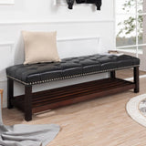 Wooden Base Upholstered Bench for Bedroom for Entryway W68053160