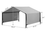 4*4*3.3FT Black iron pipe PVC coated polyester tarpaulin, waterproof and UV resistant, dark gray pet 06561748