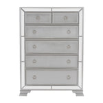 ZUN Modern Traditional Style 1pc Bedroom Chest of Drawers Embossed Textural Fronts Silver Finish B01152307