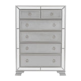 ZUN Modern Traditional Style 1pc Bedroom Chest of Drawers Embossed Textural Fronts Silver Finish B01152307