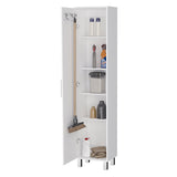 ZUN Andrews 1-Door 5-Shelf Tall Storage Cabinet White B062103263