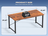 47 Inch Computer Desk Home Office Writing Study Desk Gaming TableRustic Brown 52219659
