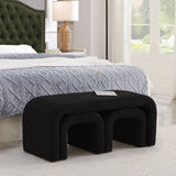 Set of 3 U-Shaped Modern Bench Teddy Ottoman Bench for Entryway, Bedroom End of Bed, Set of 3 Small W2186P282493