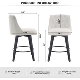 007-Swivel Counter Chairs, Modern Linen Fabric with Button-Tufted Backrest, Stylish Bar Stools, Set W2636P242111