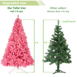 ZUN 6 FT Artificial Christmas Tree, Unlit Christmas Pine Tree with 1000 Branch Tips and Sturdy Metal 90742288