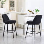 ZUN Counter Height Swivel Bar Stools Set of 2, 360&deg; Swivel Upholstered Barstools with Back and Metal 72375283