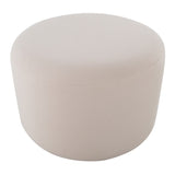 Large Round Pouf in Knitted Beige Fabric by LumiSource B202P223746