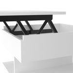 ZUN Peterson 1-Drawer 1-Shelf Lift Top Coffee Table White B06280370