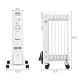1500W Electric Space Heater - 3 Heating Modes, Silent Operation, Wheel & Handle for Easy Movement, 26901798