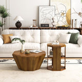 31.5 "Octagonal Natural Rubber wood Set Two Coffee Table, Coffee Table, Living Room Bedroom W757P203143