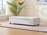 48" Storage Bedroom Bench for End of Bed, Faux Linen Upholstered Storage Ottoman with Arms for 05310834