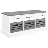 White and Weathered Grey 3-Drawer Storage B062P153583
