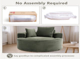 Round Sofa Bed with Memory Foam Sectional Couches for Living Room, Cloud Couch with three pillows, W3224P444283