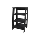 Bathbi 30" High 4-Tier Ladder Shelf Organizer for Bathroom, Side Table, Living room in Black B200P240251