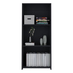 ZUN Bookcase 47" H, 3 shelves, Black B097P250875