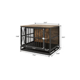 ZUN Dog Crate Furniture, 32.67 Inches Kennel fors up to 70 lb, with Removable Tray, Heavy-Duty W1120P147133