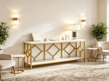 71" Extra Long Console Table 2 Tier Sofa Table with Open Shelf 53007544