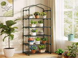 White 5-Tier Mini Greenhouse with PE Grid Cover, Tool-Free Assembly Portable Grow Tent for Indoor 08901361