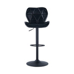 ZUN Faux Leather Swivel Bar Stools set of 2, Adjutable Height Metal Frame, Black 14483545