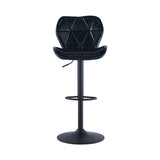 ZUN Faux Leather Swivel Bar Stools set of 2, Adjutable Height Metal Frame, Black 14483545