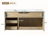36-Inch Wall-Mounted Bathroom Vanity with Ceramic Sink, Soft-Close Doors Drawers, MDF N729P517638N