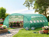 20' x 10' x 7' Walk-in Tunnel Greenhouse, Portable Hot House with Galvanized Steel Hoops & 12 63923894
